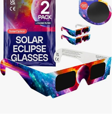 Solar Eclipse Glasses with Phone Filter – ISO 12312-2 & CE Certified Sun Viewing Glasses, AAS 2026